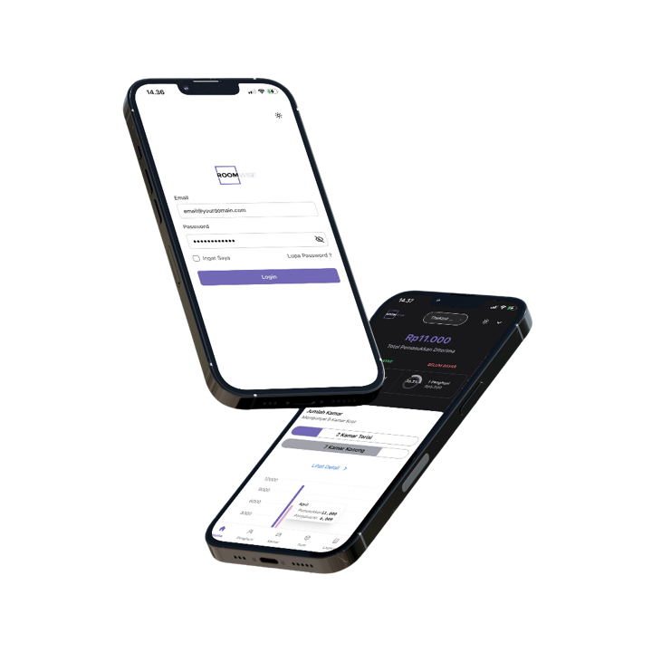 Tampilan aplikasi mobile Roomwise
